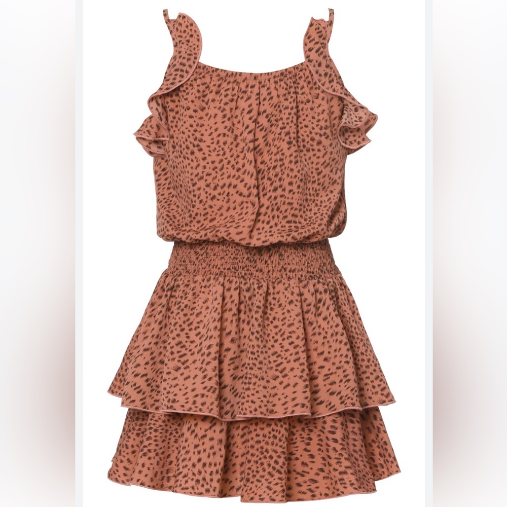Truly Me Pink Leopard Print Ruffle Dress